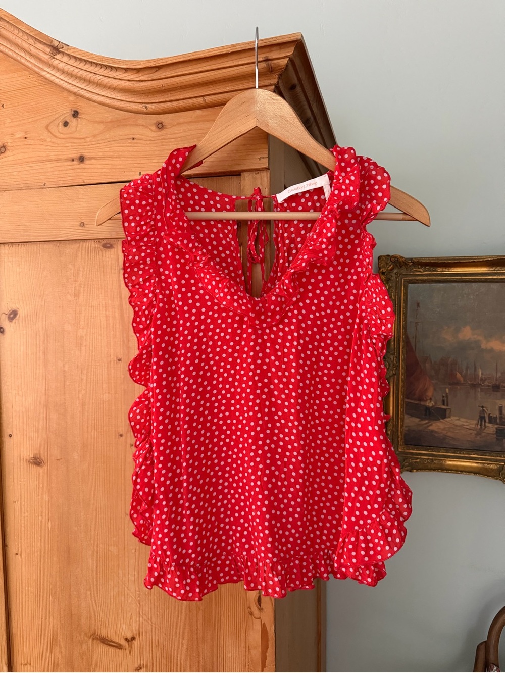 See by Chloe Red Polka Dot Top